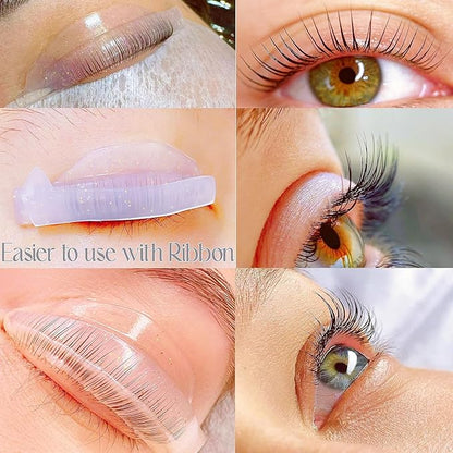 Lash Lift Rods Kit Glitter Eyelash Lift Pallet Ribbon Comb All in 1 Lash Perm Shield LU Curl 5 Size Lash Lift Lamination Pad, Rapid 5 Minute Eyelash Lifting Shields Flexible Pads Extreme Perm Rod