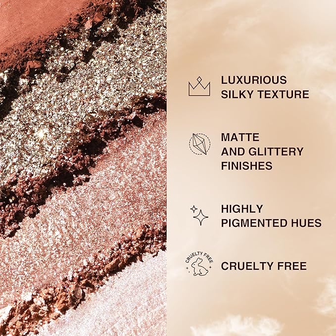 Liquid Eyeliner Pen & 12 Shades Eyeshadow Palette - Queen Cobra + Money Mantra - Cat Eye Black Eyeliner + Matte, Satin, Shimmer & Glitter Nude Eyeshadow Palette