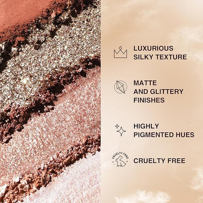 Liquid Eyeliner Pen & 12 Shades Eyeshadow Palette - Queen Cobra + Money Mantra - Cat Eye Black Eyeliner + Matte, Satin, Shimmer & Glitter Nude Eyeshadow Palette