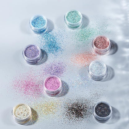 Holographic Glitter Shakers 100% Cosmetic Glitter for Face, Body, Nails, Hair and Lips - 0.17oz - Black