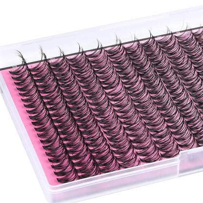 FANXITON Lash Clusters 280 Pcs Wispy Lash Clusters D 8-16 MM Natural Eyelash Clusters 30D Individual Eyelash DIY Lash Extensions at Home (30D)