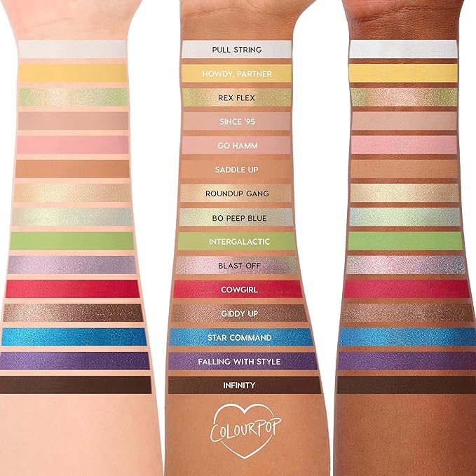 ColourPop x Toy Story Eyeshadow Palette - Multi-Colored, Limited Edition Makeup Palette with Matte & Matte Sparkle Finishes - Buildable, Blendable & High-Pigment Formula - The Toys Are Here (0.61 oz)