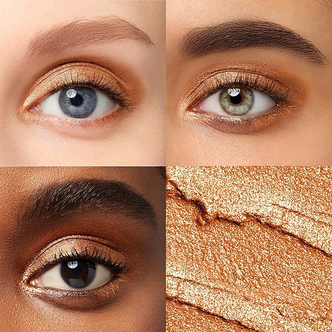 Julep Eyeshadow 101 Crème-to-Powder Eyeshadow Stick Duo + When Pencil Met Gel Sharpenable Multi-Use Longwear Eyeliner Pencil, 3pc Set - Bronze Shimmer, Soft Black & Marmalade Shimmer