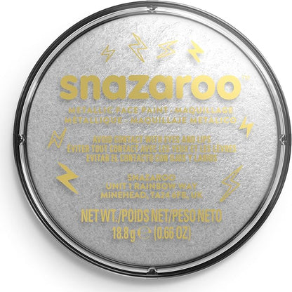 Snazaroo Metallic Face and Body Paint, 18.8g (0.66-oz) Pot, Silver