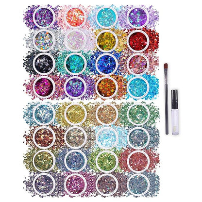 16 Pack Chunky Holographic Glitters and Fairy Tears Glitters bundle