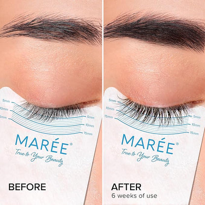 MAREE Lash Serum for Eyelash Growth - Advanced Eyelash Serum to Grow Lashes & Brows - Hyaluronic Acid, Biotin, Peptides & Vitamins for Thicker, Longer Eyelashes and Eyebrows - Suero de Pestañas