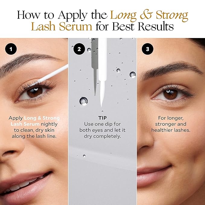 Velour Lashes Long & Strong Eyelash Serum, Fuller & Longer Looking Lashes with Peptides & Botanical Extracts, Non-Irritating Advanced Lash Enhancing Treatment, See Results in 6-12 Weeks