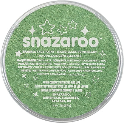Snazaroo Sparkle Face and Body Paint, 18.8g (0.66-oz) Pot, Sparkle Pale Green