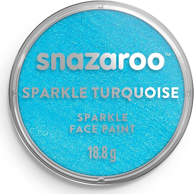 Snazaroo Sparkle Face and Body Paint, 18.8g (0.66-oz) Pot, Sparkle Turquoise