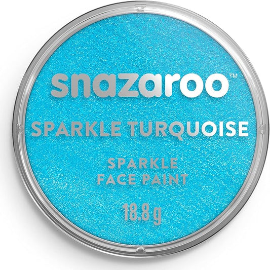Snazaroo Sparkle Face and Body Paint, 18.8g (0.66-oz) Pot, Sparkle Turquoise