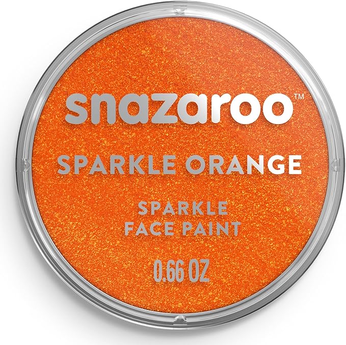Snazaroo Sparkle Face and Body Paint, 18.8g (0.66-oz) Pot, Sparkle Orange
