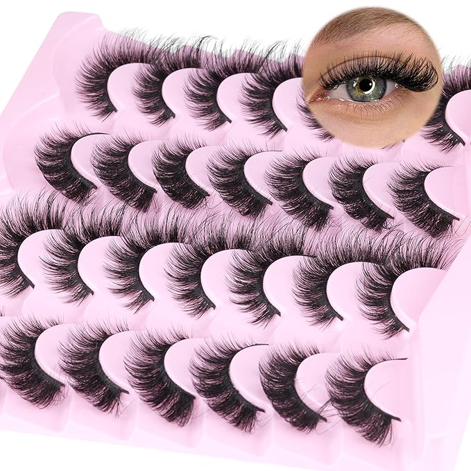 Fox Eye Lashes Mink Lashes Wispy 14 Pairs Cat Eye Lashes Strip False Eyelashes Natural Fake Eyelashes Pack by TNFVLONEINS