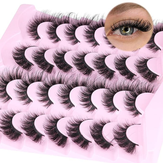 Fox Eye Lashes Mink Lashes Wispy 14 Pairs Cat Eye Lashes Strip False Eyelashes Natural Fake Eyelashes Pack by TNFVLONEINS