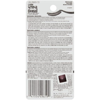 Maybelline New York Lash Sensational Curvitude Washable Mascara, Very Black, 0.33 fl. oz.