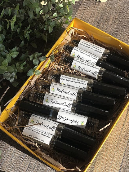 Organic Castor Oil eyelash serum, NatureCall Castor Oil for eyelash eyebrow growth, mascara tube, hair treatment pack of 1, 10ml, pack of 1