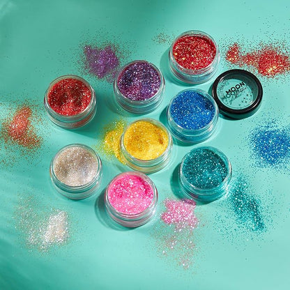 Iridescent Glitter Shakers by Moon Glitter – 100% Cosmetic Glitter for Face, Body, Nails, Hair and Lips - 5g - Purple