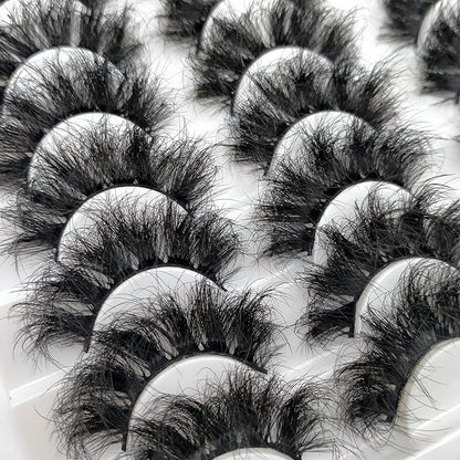 Fluffy Mink Lashes 20 Pairs Dramatic Thick 5D False Eyelashes 20mm Wispy Fake Eyelashes Pack, by Kmilro (LD05)