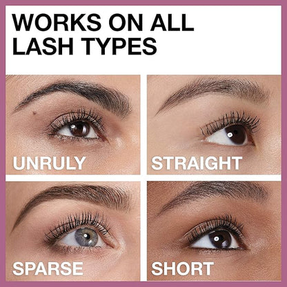Maybelline Lash Sensational Washable Mascara, Lengthening and Volumizing for a Full Fan Effect, Brownish Black, 1 Count