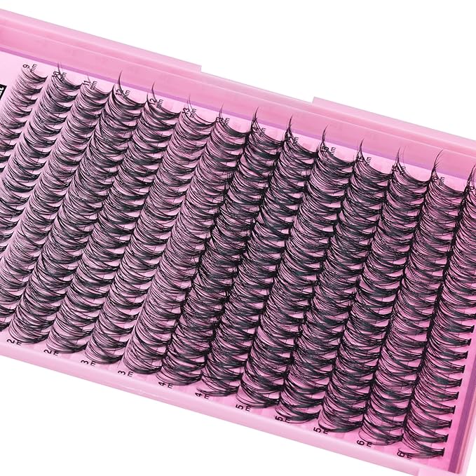 FANXITON DIY Lash Extension Kit 30D D Individual Lashes Lash Clusters Kit Cluster Lashes Lash Bond and Seal and Lash Tweezers for Lash Clusters Kit DIY at Home