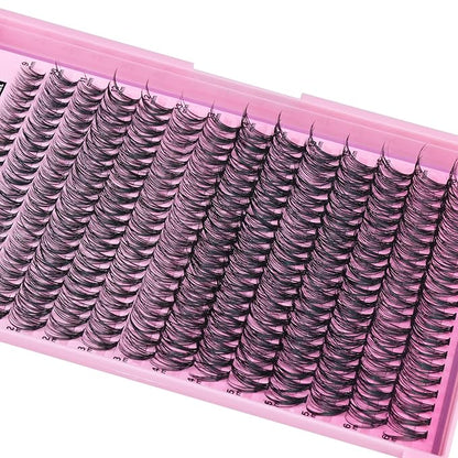FANXITON DIY Lash Extension Kit 30D D Individual Lashes Lash Clusters Kit Cluster Lashes Lash Bond and Seal and Lash Tweezers for Lash Clusters Kit DIY at Home