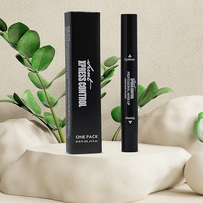 Secret Xpress Control Winged Eyeliner Stamp Waterproof Long Lasting Liquid Black Pen Cat Eye Matte Eye Makeup (Black - 1 Pack)