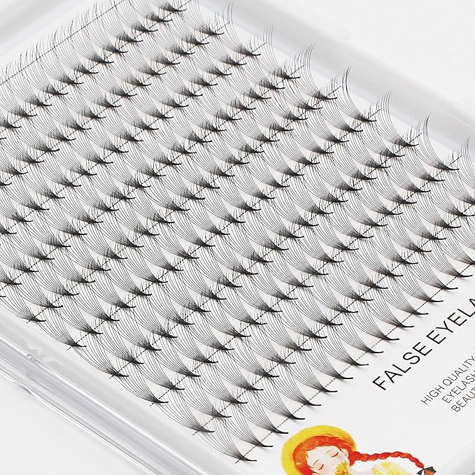 10D Large Tray 10-18mm to Choose Premade Volume Fans Eye Lashes Extensions Thickness 0.07mm D Curl Natural Long Individual False Eyelashes Cluster (10mm)