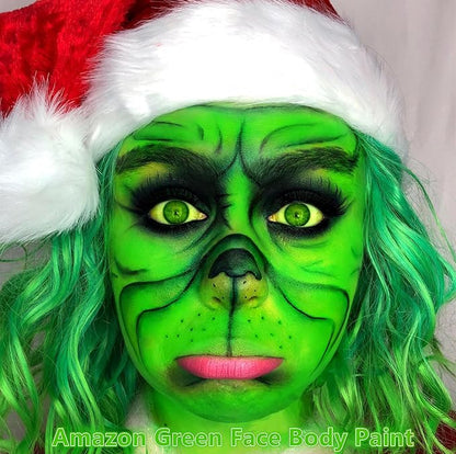Go Ho Amazon Green Face Paint Stick,Water Based Cream Green Body Paint Washable,Highly Pigmented,Smooth and Safe for Skin,Halloween Costumes Cosplay SFX Hulk Witch Makeup