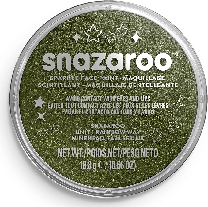 Snazaroo Sparkle Face and Body Paint, 18.8g (0.66-oz) Pot, Sparkle Green