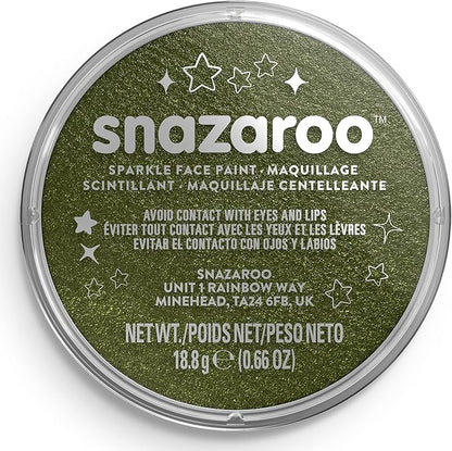 Snazaroo Sparkle Face and Body Paint, 18.8g (0.66-oz) Pot, Sparkle Green