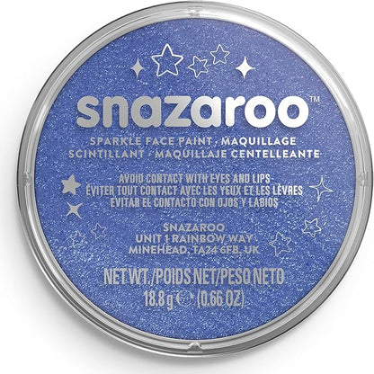 Snazaroo Sparkle Face and Body Paint, 18.8g (0.66-oz) Pot, Sparkle Blue