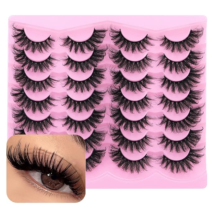 Fox Eye Lashes Natural False Eyelashes Mink Lashes Cat Eye Lashes 18mm Wispy Faux Mink Eyelashes Pack Strip Fake Eyelashes by TNFVLONEINS