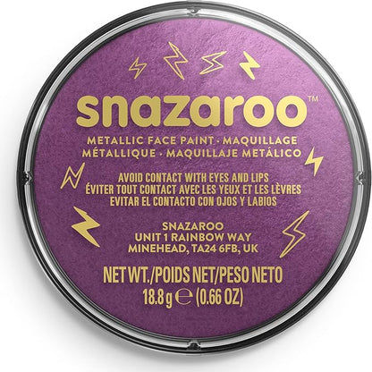 Snazaroo Metallic Face and Body Paint, 18.8g (0.66-oz) Pot, Electric Purple