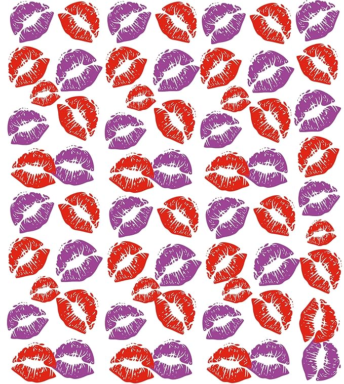 Red and Purple Lip Print Temporary Tattoo Sticker Face Tattoos