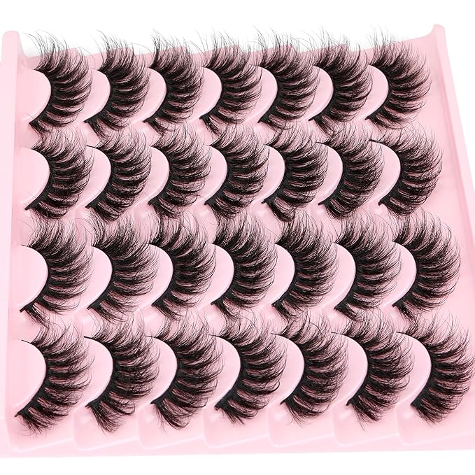 Natural False Eyelashes Wispy Mink Lashes 16mm Cat Eye Lashes Natural Look Eye lash Like Extensions 5D Volume Strip Fake Eyelashes Pack by TNFVLONEINS