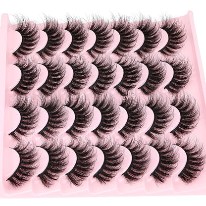 Natural False Eyelashes Wispy Mink Lashes 16mm Cat Eye Lashes Natural Look Eye lash Like Extensions 5D Volume Strip Fake Eyelashes Pack by TNFVLONEINS