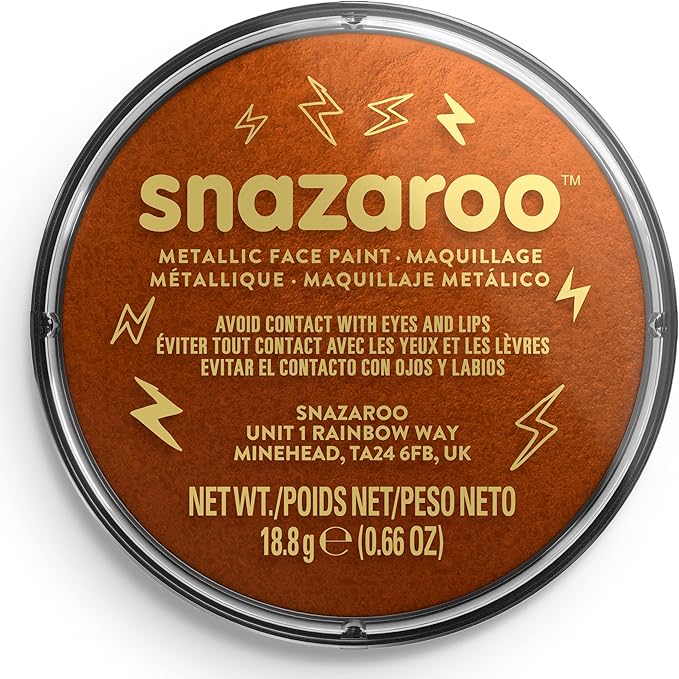Snazaroo Metallic Face and Body Paint, 18.8g (0.66-oz) Pot, Copper