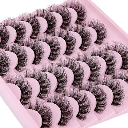 TNFVLONEINS False Eyelashes Wispy Mink Lashes Natural Look Fake Eyelashes 16mm Natural Lashes That Look Like Extensions Lashes Pack