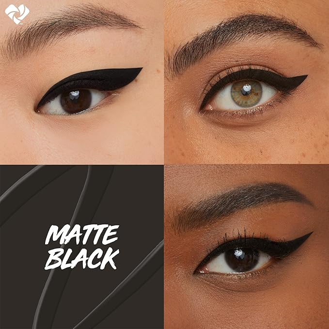 Maybelline Eyestudio Master Precise All Day Waterproof Liquid Eyeliner Makeup, Matte Black, 1 Count (Packaging May Vary)