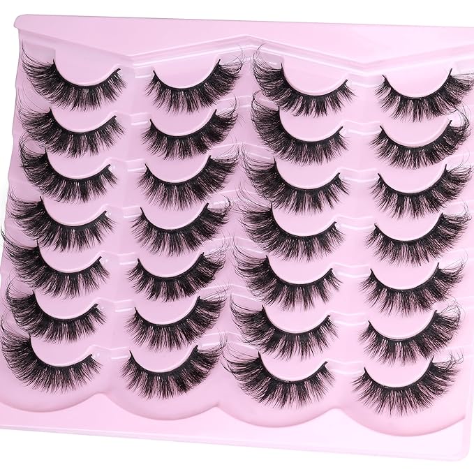 Fox Eye Lashes Mink Lashes Wispy 14 Pairs Cat Eye Lashes Strip False Eyelashes Natural Fake Eyelashes Pack by TNFVLONEINS