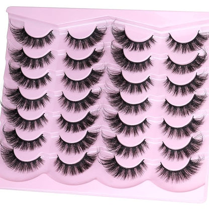 Fox Eye Lashes Mink Lashes Wispy 14 Pairs Cat Eye Lashes Strip False Eyelashes Natural Fake Eyelashes Pack by TNFVLONEINS
