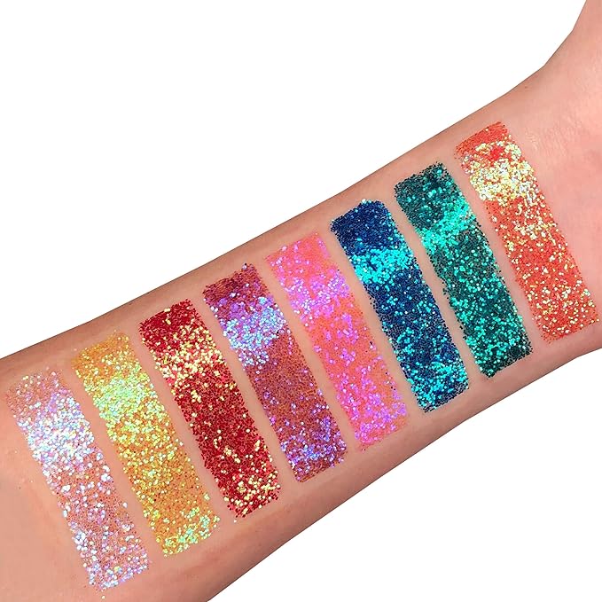 Iridescent Glitter Shakers by Moon Glitter – 100% Cosmetic Glitter for Face, Body, Nails, Hair and Lips - 5g - Pink