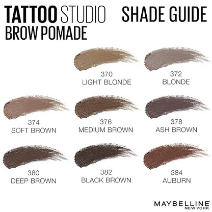 Maybelline TattooStudio Brow Pomade Long Lasting, Buildable, Eyebrow Makeup, Blonde, 1 Count