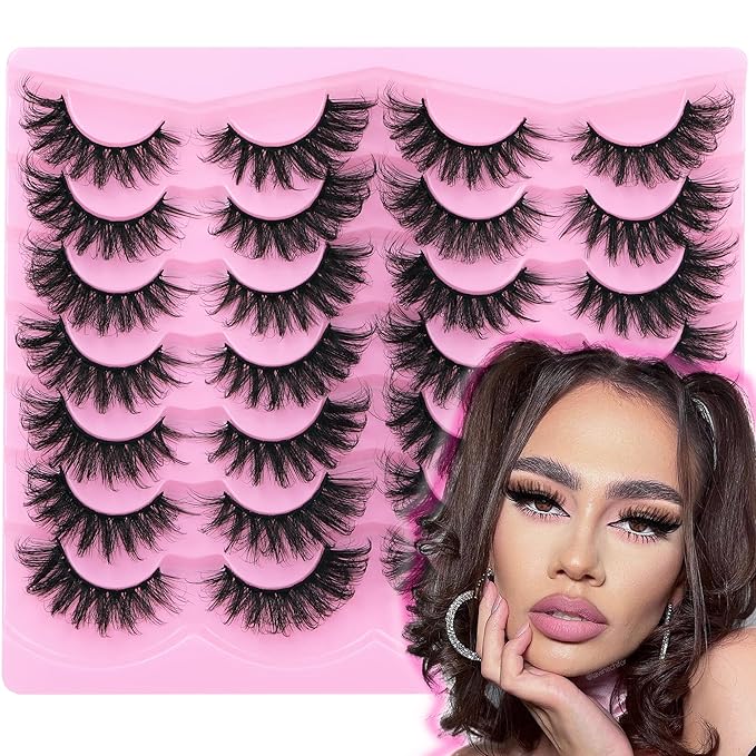 Fox Eye Lashes Natural False Eyelashes Mink Lashes Cat Eye Lashes 18mm Wispy Faux Mink Eyelashes Pack Strip Fake Eyelashes by TNFVLONEINS