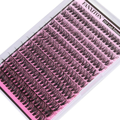 FANXITON Lash Clusters 280 Pcs Wispy Lash Clusters D 8-16 MM Mix Natural Eyelash Clusters 40D Individual Eyelash DIY Lash Extensions at Home(40D)