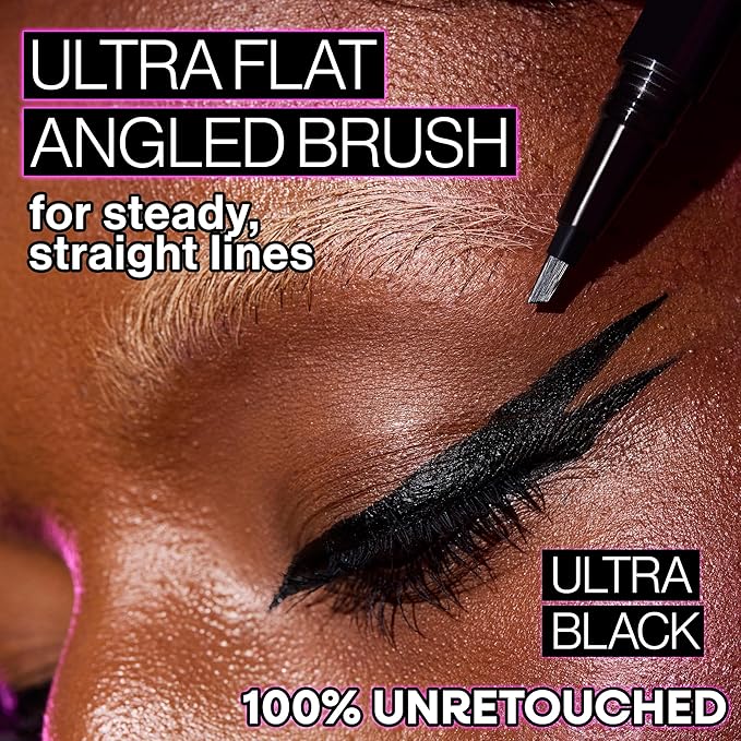 wet n wild Breakup Proof Wing Out Waterproof Liquid Eyeliner, 16-Hour Wear, Smudge-Proof & Cry-Proof, Flat Angled Brush for Precise & Bold Wings - Ultra Black