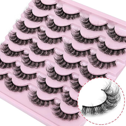 TNFVLONEINS False Eyelashes Wispy Mink Lashes Natural Look Fake Eyelashes 16mm Natural Lashes That Look Like Extensions Lashes Pack
