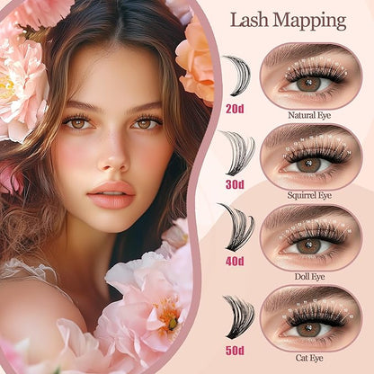 Lash Clusters - Lash Clusters 20D30D40D50D Lash Extension 0.07D Cluster Eyelash Extensions Eyelash Clusters Lashes Clusters Eyelash Extension No Lash Glue Included