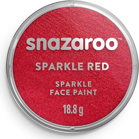 Snazaroo Sparkle Face and Body Paint, 18.8g (0.66-oz) Pot, Sparkle Red