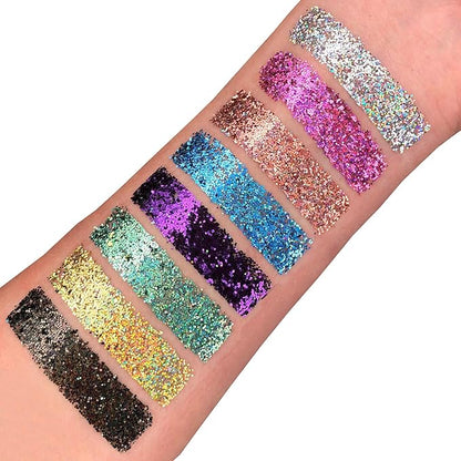 Holographic Glitter Shakers 100% Cosmetic Glitter for Face, Body, Nails, Hair and Lips - 0.17oz - Black