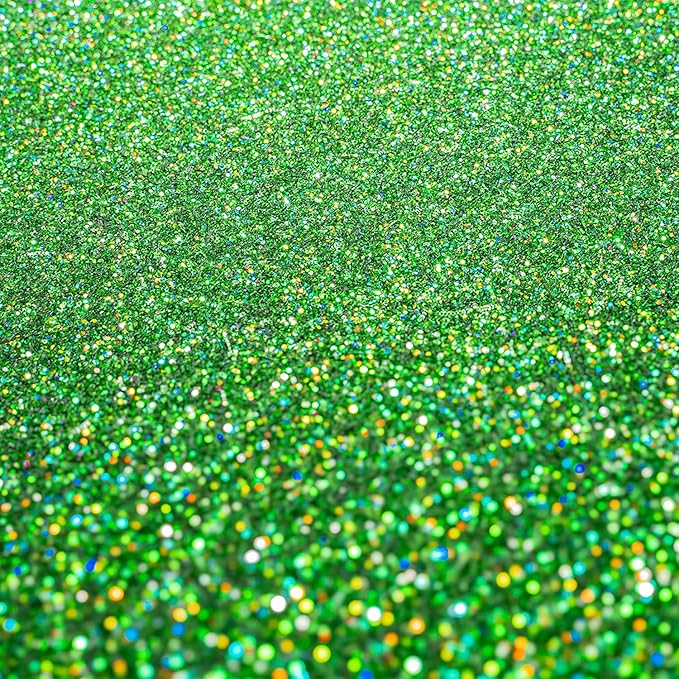 Hemway Premium Ultra Sparkle Glitter Multi Purpose Metallic Flake for Arts Crafts Nails Cosmetics Resin Festival Face Hair - Emerald Green Holographic - Microfine (1/256" 0.004" 0.1mm) 100g / 3.5oz